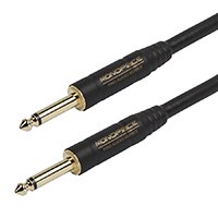 Monoprice 3ft Cloth Series 1/4 inch TS Male 20AWG Instrument Cable - Black & Gold