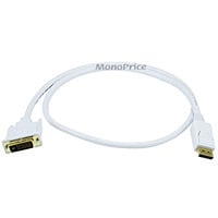 Monoprice 3ft 28AWG DisplayPort to DVI Cable, White