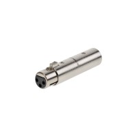 thumbnail image 2 of Monoprice Xlr Adapter Monoprice 3-Pin Male To 5-Pin Female DMX Converter - Silver, Anodized Aluminum Adapter With Lock Release Button 5 Pin Dmx 2 of 9