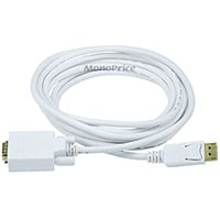 Monoprice 10ft 28AWG DisplayPort to VGA Cable, White