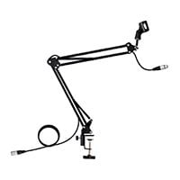 Stage Right by Monoprice Suspension Boom Arm Scissor Broadcast Mic Stand w/ Built-in XLR Mic Cable