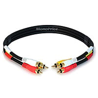 Monoprice RCA Coaxial Composite Video and Stereo Audio Cable, 1.5ft