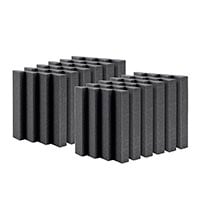 Stage Right by Monoprice Studio Large Wedges Acoustic Foam Panels 2" x 12" x 12" Fire-Retardant 12-pack