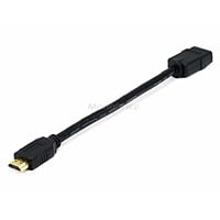 Monoprice 8in 28AWG High Speed HDMI With Ethernet Male to Female Port Saver, Black