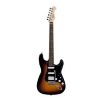 Indio by Monoprice Cali Classic HSS Electric Guitar with Gig Bag - Sunburst Body, Black Pickguard, Rosewood Fingerboard