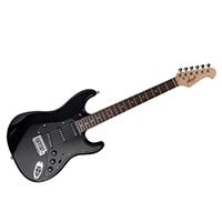 Indio by Monoprice Cali Classic Electric Guitar with Gig Bag, Black