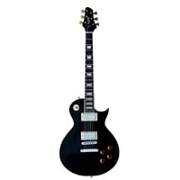 Indio by Monoprice 66 DLX Plus Mahogany Electric Guitar with Gig Bag, Black