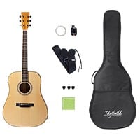 Idyllwild by Monoprice Solid Spruce Top Steel String Acoustic-Electric Guitar with Accessories and Gig Bag