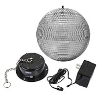 Stage Right by Monoprice 8-inch Mirror Ball & Motor with LED Lights Package