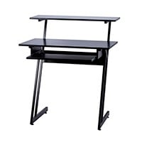 Stage Right by Monoprice Recording Studio Desk with Raised Platform and Keyboard Tray