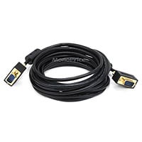 Monoprice 15ft Ultra Slim SVGA Super VGA 30/32AWG M/M Monitor Cable with Ferrites (Gold Plated Connector)