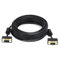 Monoprice 25ft Ultra Slim SVGA Super VGA 30/32AWG M/M Monitor Cable with Ferrites (Gold Plated Connector)