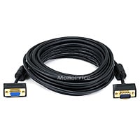 Monoprice 25ft Ultra Slim SVGA Super VGA 30/32AWG M/F Monitor Cable with Ferrites (Gold Plated Connector)