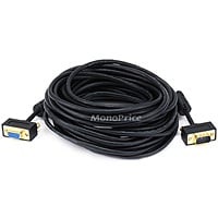 Monoprice 35ft Ultra Slim SVGA Super VGA 30/32AWG M/F Monitor Cable with Ferrites (Gold Plated Connector)