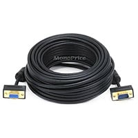 Monoprice 50ft Ultra Slim SVGA Super VGA 30/32AWG M/F Monitor Cable with Ferrites (Gold Plated Connector)