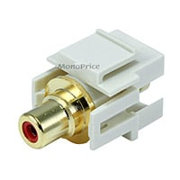 Product Image for Keystone Jack   Modular RCA w/Red Center, Flush Type 