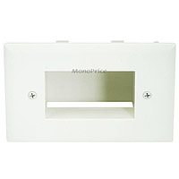 Monoprice Easy Mount Low Voltage Cable Recessed Wall Plate - Lite Almond