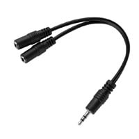 Monoprice 6in 3.5mm Stereo Plug to 2 RCA Jack Cable, Black 