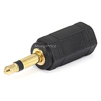 Monoprice 3.5mm TS Mono Plug to 3.5mm TRS Stereo Jack Adapter, Gold Plated