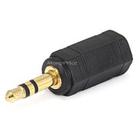 Monoprice 3.5mm TRS Stereo Plug to 3.5mm TS Mono Jack Adapter, Gold Plated