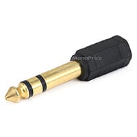 Monoprice 1/4in (6.35mm) TRS Stereo Plug to 3.5mm TRS Stereo Jack Adapter, Gold Plated