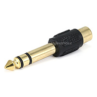Monoprice 1/4in (6.35mm) TRS Stereo Plug to RCA Jack Adapter, Gold Plated