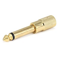 Monoprice Metal 1/4in (6.35mm) TS Mono Plug to 3.5mm TRS Stereo Jack Adapter, Gold Plated