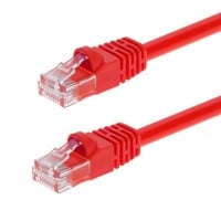 Monoprice Cat6 6in Red Patch Cable, UTP, 24AWG, 550MHz, Pure Bare Copper, Snagless RJ45, Fullboot Series Ethernet Cable