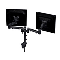 Monoprice Tilt/Swivel DUAL Monitor Desk Mount Bracket (max 17.5 lbs. per arm, 15~22in), Black