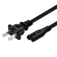 Monoprice Power Cord - Non-Polarized NEMA 1-15P to Non-Polarized IEC 60320  C7 18AWG 7A/125V SPT‑2 10ft Black