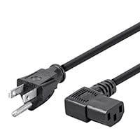 Monoprice Right Angle Power Cord - NEMA 5-15P to Right Angle IEC 60320 C13, 14AWG, 15A/1875W, SJT, 125V, Black, 15ft