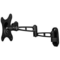 Monoprice EZ Series Full-Motion Articulating TV Wall Mount Bracket - For Flat Screen TVs 10in to 24in, Max Weight 30 lbs, Extension Range of 3.1in to 11.0in, VESA Patterns Up to 100x100, Rotating