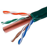 Monoprice Cat6 Ethernet Bulk Cable - Solid, 550MHz, UTP, CMR, Riser Rated, Pure Bare Copper Wire, 23AWG, 1000ft, Green, (UL)