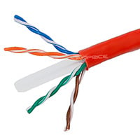 Monoprice Cat6 Ethernet Bulk Cable - Solid, 550MHz, UTP, CMR, Riser Rated, Pure Bare Copper Wire, 23AWG, 1000ft, Red, (UL)