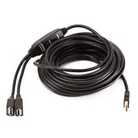 Monoprice 2 Port USB-A to USB-A Female 2.0 Extension Cable - Active, Repeater, Black, 32ft