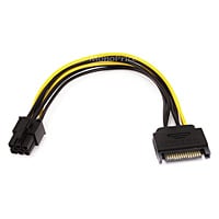 Monoprice 8in SATA 15pin to 6pin PCI Express Card Power Cable