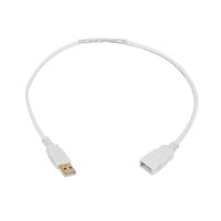 Monoprice USB Type-A to USB Type-A Female 2.0 Extension Cable - 28/24AWG, Gold Plated, White, 1.5ft