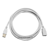 Monoprice USB Type-A to USB Type-A Female 2.0 Extension Cable - 28/24AWG, Gold Plated, White, 10ft