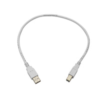 Monoprice USB Type-A to USB Type-B 2.0 Cable - 28/24AWG, Gold Plated, White, 1.5ft