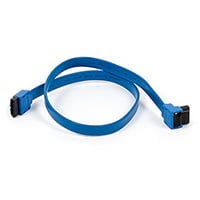 Monoprice 18in SATA 6Gbps Cable with Locking Latch (90-degree to 180-degree), Blue