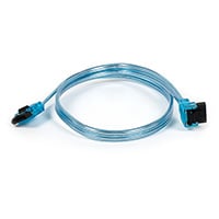 Monoprice 18inch SATA 6Gbps Cable w/Locking Latch (90 Degree to 180 Degree) - UV Blue