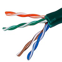 Monoprice Cat5e Ethernet Bulk Cable - Solid, 350MHz, UTP, CMR, Riser Rated, Pure Bare Copper, 24AWG, 1000ft, Green, Reelex II (UL)(TAA)