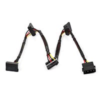 Monoprice 24in 4pin MOLEX Male to 4x 15pin SATA II Female Power Cable with Net Jacket
