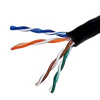 Monoprice Cat5e 1000ft Black CM UL Bulk Cable, TAA, UTP, Stranded, 24AWG, 350MHz, Pure Bare Copper, Pull Box, Bulk Ethernet Cable