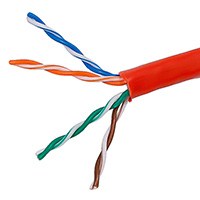 Monoprice Cat5e Ethernet Bulk Cable - Stranded, 350MHz, UTP, CM, Pure Bare Copper Wire, 24AWG, 1000ft, Red, (UL)(TAA)