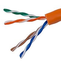 Monoprice Cat5e Ethernet Bulk Cable - Stranded, 350MHz, UTP, CM, Pure Bare Copper Wire, 24AWG, 1000ft, Orange, (UL)(TAA)