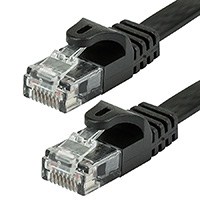 Monoprice Cat5e Ethernet Patch Cable - Snagless RJ45, Flat, Stranded, 350MHz, UTP, Pure Bare Copper Wire, 30AWG, 20ft, Black