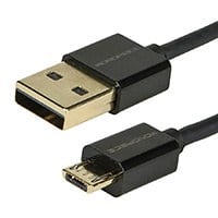 Monoprice Premium USB-A to Micro B 2.0 Cable - 5-Pin, 23/32AWG, Black, 3ft
