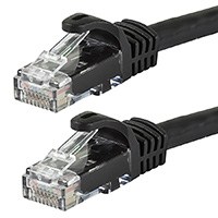 Monoprice Cat6 5ft Black Patch Cable, UTP, 24AWG, 550MHz, Pure Bare Copper, Snagless RJ45, Flexboot Series Ethernet Cable