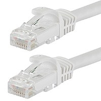 Monoprice FLEXboot Cat6 Ethernet Patch Cable - Snagless RJ45, Stranded, 550MHz, UTP, Pure Bare Copper Wire, 24AWG, 20ft, White